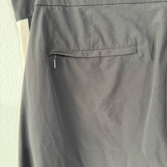 Athleta straight wide leg pant black striped size 10 - Picture 5 of 7